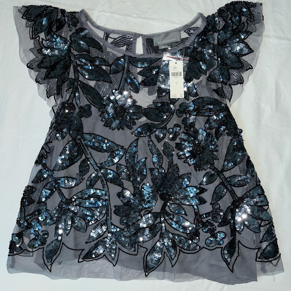 Anthropologie Sequin Blouse